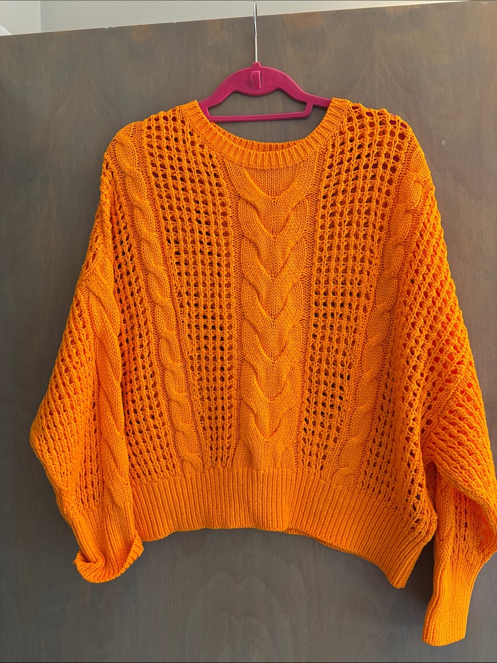 Orange Cable Knit Women’s Sweater